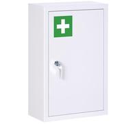 Armoire à pharmacie - kleankin - murale à 3 niveaux avec porte verrouillable 2 clés en acier - blanc