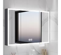 Armoire à pharmacie LED avec miroir antibuée - Rangement mural moderne pour salle de bain avec lumières de courtoisie et étagère de beauté pour une commodité et un style ultimes