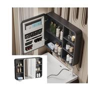 Armoire à pharmacie LED de salle de bain avec miroir mural anti-buée en aluminium 2 couleurs design moderne miroir éclairé parfait pour nizer les médicaments et les articles de toilette