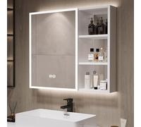 Armoire à pharmacie lumineuse à LED avec désembueur Smart Touch - Fixation murale moderne - 99,1 x 71,1 cm - Pour salle de bain - Design élégant