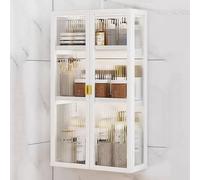 Armoire à pharmacie murale à 3 niveaux pour économiser de l'espace - Unité de rangement réglable pour salle de bain, cuisine et buanderie au-dessus des toilettes avec étagères réglables pour dortoirs