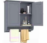 Armoire à pharmacie murale avec double porte, étagère réglable en bois pour salle de bain, design élégant au-dessus des toilettes, solution de rangement élégante (couleur 3)