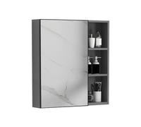 Armoire à pharmacie murale avec miroir et étagère 55 x 65 x 11 cm Solution de rangement élégante pour salle de bain Économie d'espace Organiseur avec porte simple pour décoration d'intérieur