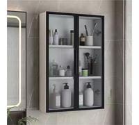 Armoire à pharmacie murale avec porte en verre - Salle de bain élégante et rangement au-dessus des toilettes - Étagère élégante pour cuisine et salon