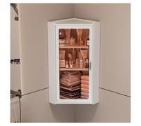 Armoire à pharmacie murale compacte avec portes en verre pour économiser de l'espace pour salle de bain, cuisine et buanderie, rangement au-dessus des toilettes, marron (25 x 70 cm)