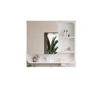 Armoire à pharmacie murale de salle de bain avec MirrorSpace Armoire de rangement en aluminium avec coins arrondis 80 cm élégante et fonctionnelle pour toilettes et salles de bains