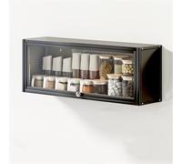 Armoire à pharmacie murale et étagère de rangement de cuisine - Étagère à épices et garde-manger en métal avec porte rabattable pour salon, salle de bain et cuisine
