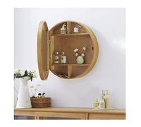 Armoire à pharmacie murale ronde avec miroir - Armoire de rangement en verre HD pour salle de bain efficace dans la coiffeuse et l'entrée, design élégant et fonctionnel