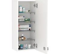 Armoire à pharmacie murale verrouillable - 5 niveaux - verre panneaux blanc Blanc G