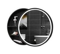 Armoire à pharmacie polyvalente avec miroir rond élégant pour salle de bain et salon, idéale pour un usage domestique, design économiseur d'espace, solution de rangement élégante