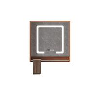 Armoire à Pharmacie pour Salle de Bain avec Miroir et éclairage LED, Armoire de Garage Murale, Armoire de Rangement rectangulaire Extra Large, pour Salle de Bain et Salon, chêne Naturel (58