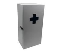 Armoire à Pharmacie Relaxdays, 3 Compartiments, H x L x P : 42 x 21 x 15,5 cm, pour médicaments, Murale, Blanche/Grise