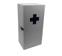 Armoire à Pharmacie Relaxdays, 3 Compartiments, H x L x P : 42 x 21 x 15,5 cm, pour médicaments, Murale, Blanche/Grise