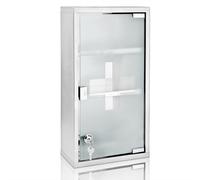 Armoire à pharmacie xxl avec 2 clés Armoire à médicaments 48,5 x 25 x 12cm en acier inoxydable Armoire à pharmacie