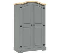 Armoire à Porte, Armoire Penderie Dressing Meuble de Rangement Placard pour Vêtement Garde-Robe avec 2 Portes Gamme Corona pin Mexicain Gris