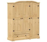 Armoire à Porte, Armoire Penderie Dressing Meuble de Rangement Placard pour Vêtement Garde-Robe Corona 151,5x52x186 cm Bois de pin Massif