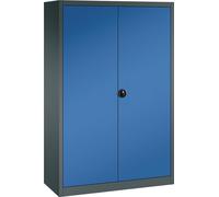 Armoire à portes battantes 4 tablettes, charge admissible 70kg H1950xL1200xP500mm RAL 7016/5010, 4317784969895