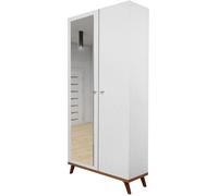 Mirjan24 Felice 5 AF Armoire à portes battantes pour couloir et couloir 2 portes Armoire multi-usages (blanc Molet/chêne Craft)