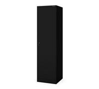 Armoire à produits de nettoyage Armoire à balais Armoire métallique Vestiaire 2 compartiments 185x50x50 cm Noir