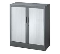 Armoire à rideaux métal Classtout - H.100 x L.90 cm - Corps Anthracite - Rideaux Gris