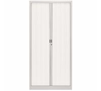 Armoire à rideaux métal Classtout - H.180 x L.90 cm - Corps Aluminium - Rideaux Blanc