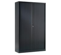 Pierre Henry Armoire A Rideaux H198 cm x L120 cm x P43 cm 4 tablettes Coloris Noir RAL 9005