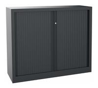 Armoire à rideaux métal monobloc Natura NF - H.100 x L.120 cm - Corps Anthracite - Rideaux Anthracite
