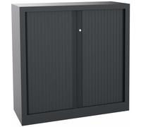 Armoire à rideaux métal monobloc Natura NF - H.100 x L.100 cm - Corps Anthracite - Rideaux Anthracite