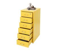 Armoire à roulettes avec 6 tiroirs, armoire de rangement mobile en métal, armoire de classement verrouillable avec clé, armoire de rangement pour la maison et le bureau, 28 x 41 x 69 cm (jaune)