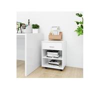 Armoire à Roulettes Rangement Bureau Intérieur Noir Bois d'Ingénierie vidaXL