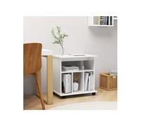 Armoire à roulettes Blanc brillant 60x45x60cm Bois d'ingénierie