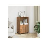 vidaXL Armoire à roulettes chêne Artisanal 55x40x91 cm Bois ingénierie, classeur, Armoire de classement pour Maison, classeur pour Bureau à Domicile