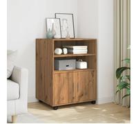 Armoire à roulettes chêne artisanal 60x48x81 cm bois ingénierie