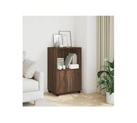 vidaXL Armoire à roulettes classeur 55x40x91 cm Bois d'ingénierie Chêne marron