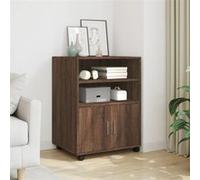 vidaXL Armoire à roulettes chêne marron 60x48x81 cm bois d'ingénierie