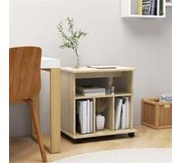vidaXL Armoire à roulettes Meuble de rangement Chêne Sonoma 60x45x60 cm Aggloméré Brun