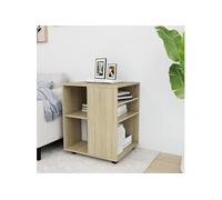 Vidaxl Armoire À Roulettes Chêne Sonoma 60x53x72 Cm Aggloméré Multicolore