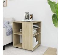 Vidaxl Armoire À Roulettes Chêne Sonoma 60x53x72 Cm Aggloméré Multicolore
