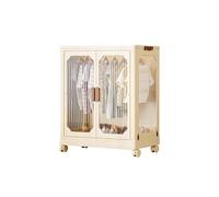 Armoire à roulettes compacte avec grande capacité et design ouvert avec tringle de suspension pour chambre à coucher et appartement (68,5 x 43 x 81 cm)