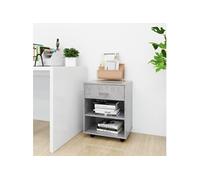 Armoire à Roulettes Rangement Bureau Intérieur Noir Bois d'Ingénierie vidaXL