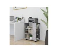 vidaXL Armoire à roulettes Gris béton 60x35x75 cm Aggloméré