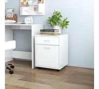 Armoire à Roulettes Rangement Bureau Intérieur Blanc Bois d'Ingénierie vidaXL