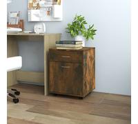 Vidaxl Armoire Roulante Chêne Fumé 45x38x54 Cm Bois D'ingénierie Marron