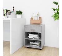 Vidaxl Armoire À Roulettes Gris Béton 46x36x59 Cm Bois D'ingénierie Gris