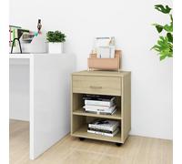 Vidaxl Armoire À Roulettes Chêne Sonoma 46x36x59 Cm Bois D'ingénierie Multicolore