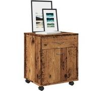 Armoire à roulettes vieux bois 45x38x54 cm bois d ingénierie Marron G