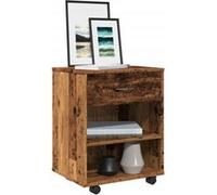Armoire à roulettes vieux bois 46x36x59 cm bois d ingénierie Marron G