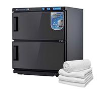 Armoire à Serviettes de 50 L, chauffée et désinfectée, Grande capacité, pour la Maison, Le Salon de beauté et Le Restaurant, bac à Eau Amovible, Pieds antidérapants