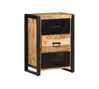 vidaXL Armoire à tiroir 50x35x70 cm Bois de manguier Massif Brut, Commode, classeur, Armoire avec tiroirs, Armoire de Rangement, Armoire latérale
