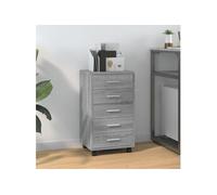 Caisson à Tiroir de Bureau avec Roulettes et 5 Tiroirs Armoire Blanc vidaXL